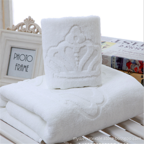 China wholesale customed logo 100% cotton White hotel Towel